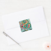 Geloof in draken vierkante sticker (Envelop)