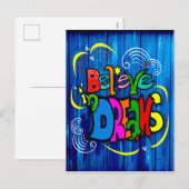 Geloof in dromen feestdagenkaart (Voorkant / Achterkant)