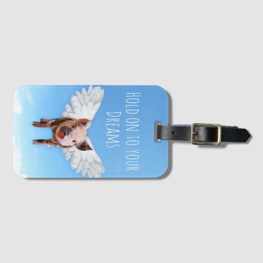 Geloof in dromen Funny Pigs kan vliegen Bagagelabel (Voorkant (horizontaal))