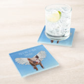 Geloof in dromen Funny Pigs kan vliegen Glazen Onderzetter (Schuin)