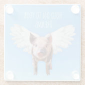 Geloof in dromen Funny Pigs kan vliegen Glazen Onderzetter (Achterkant)