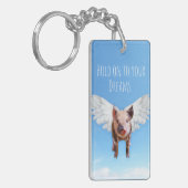 Geloof in dromen Funny Pigs kan vliegen Sleutelhanger (Voorkant Links)