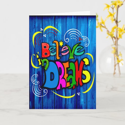 Geloof in dromen kaart (Gele Bloem)