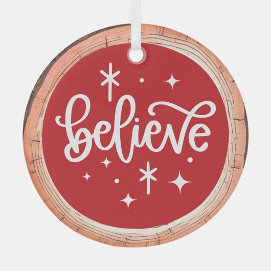 Geloof in een Holiday Keepsake Tree Glas Ornament (Voorkant)