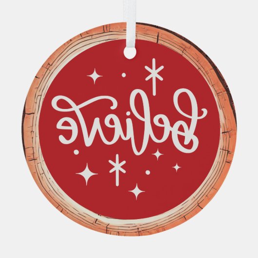 Geloof in een Holiday Keepsake Tree Glas Ornament (Achterkant)