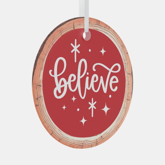 Geloof in een Holiday Keepsake Tree Glas Ornament (Voorkant Rechts)