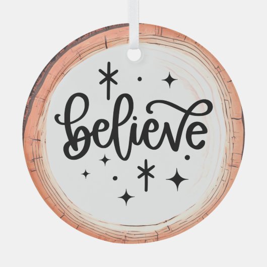 Geloof in een Holiday Keepsake Tree Glas Ornament (Voorkant)