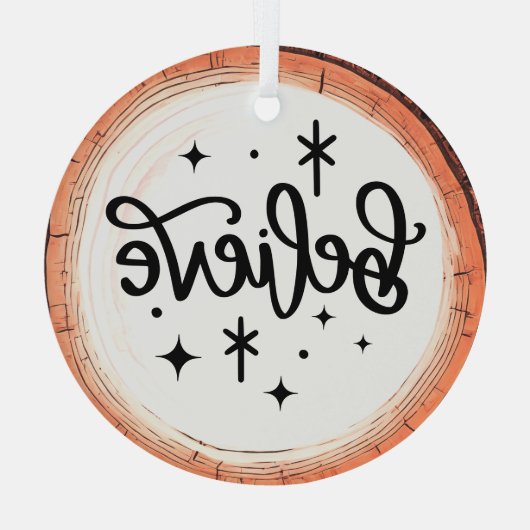 Geloof in een Holiday Keepsake Tree Glas Ornament (Achterkant)