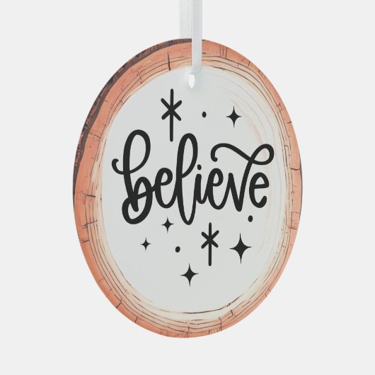 Geloof in een Holiday Keepsake Tree Glas Ornament (Voorkant Rechts)