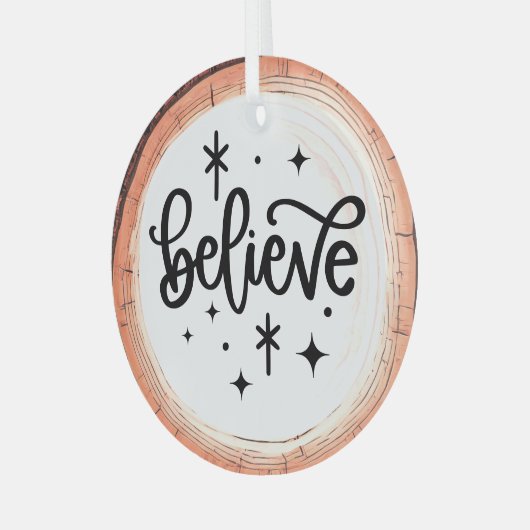 Geloof in een Holiday Keepsake Tree Glas Ornament (Voorkant links)