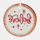 Geloof in een Holiday Keepsake Tree Glas Ornament (Achterkant)