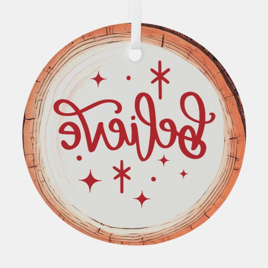 Geloof in een Holiday Keepsake Tree Glas Ornament (Achterkant)