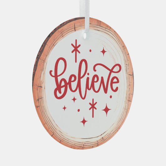 Geloof in een Holiday Keepsake Tree Glas Ornament (Voorkant Rechts)