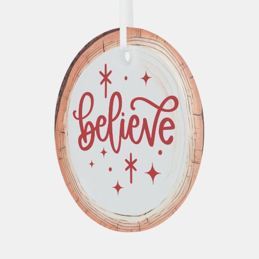 Geloof in een Holiday Keepsake Tree Glas Ornament (Voorkant links)