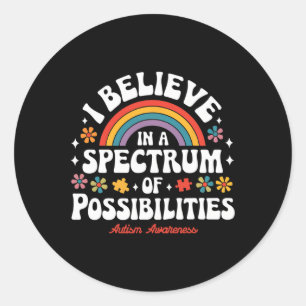 Geloof in een spectrum van mogelijkheden Autisme A Ronde Sticker
