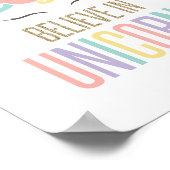 Geloof in eenhoorns Regenboog eenhoorn poster (Hoek)