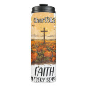 Geloof in elk seizoen kruis thermosbeker (Voorkant)