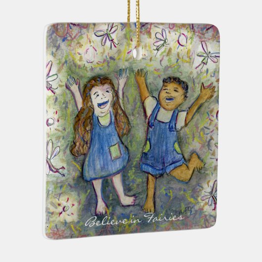 Geloof in Fairies Fun Art Custom Ornaments Keramisch Ornament (Rechts)