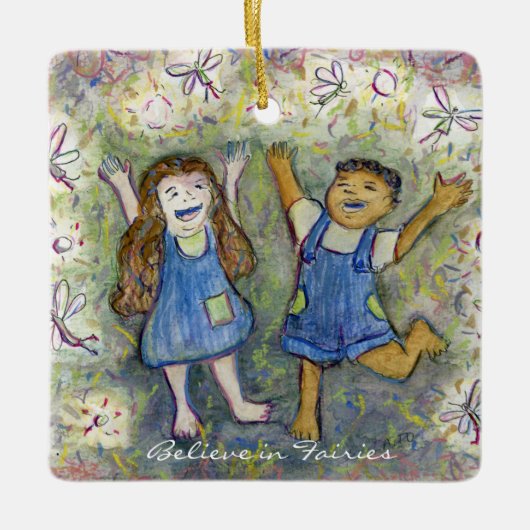 Geloof in Fairies Fun Art Custom Ornaments Keramisch Ornament (Voorkant)