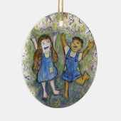 Geloof in Fairies Fun Art Custom Ornaments Keramisch Ornament (Rechts)