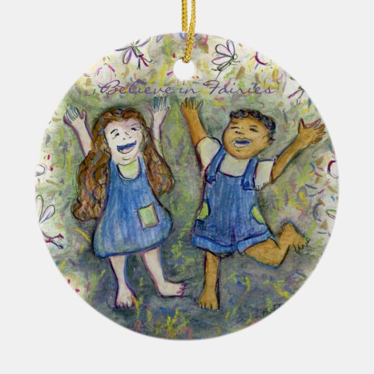 Geloof in Fairies Fun Art Custom Ornaments Keramisch Ornament (Voorkant)