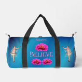 Geloof in Fairy en Pink Flowers Inspirerend Plunjezak (Voorkant)