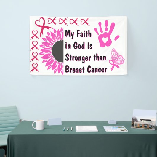 geloof in god borstkanker overlevende banner ideeë (Beurs)