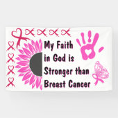 geloof in god borstkanker overlevende banner ideeë (Horizontaal)