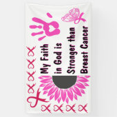 geloof in god borstkanker overlevende banner ideeë (Verticaal)