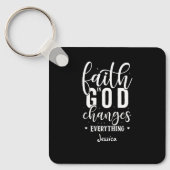 Geloof in God | Motivatie quote witte typografie Sleutelhanger (Voorkant)