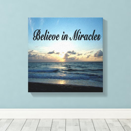 GELOOF IN GOD'S MIRACLES CANVAS AFDRUK (Insitu (Houten vloer))