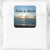 GELOOF IN GOD'S MIRACLES VIERKANTE STICKER (Tas)