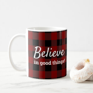 Geloof in Goede Dingen Rustieke Houthakkers Plaid Koffiemok