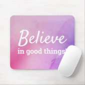 Geloof in Good Quote Quote Abstract Roze Paars Muismat (Met muis)