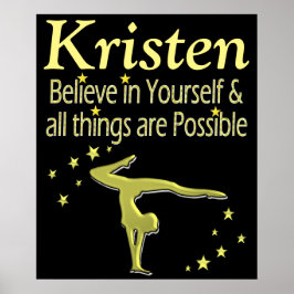 GELOOF IN GYMNASTIEKDROMEN GEPERSONALISEERD POSTER