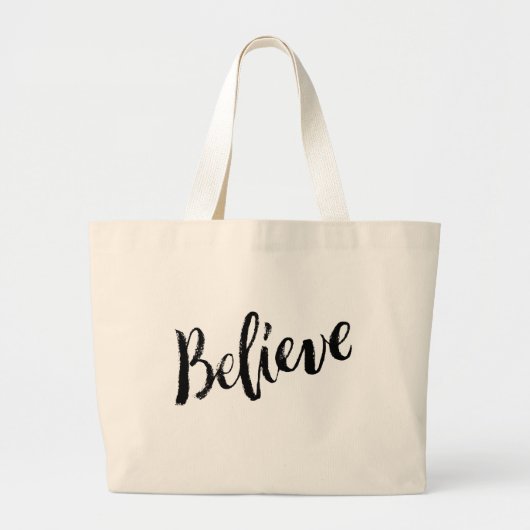 Geloof in - Hand Lettering Typografie Design Grote Tote Bag (Voorkant)