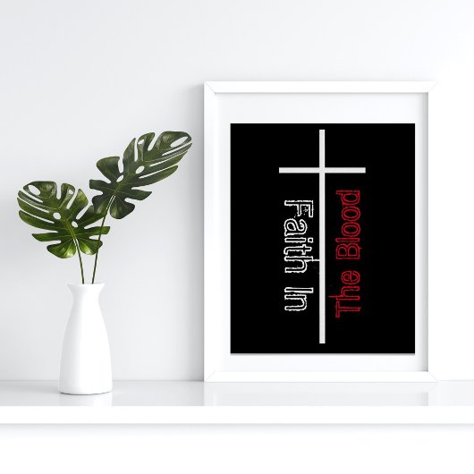 Geloof in het Bloed Witte Kruis Christelijk Poster