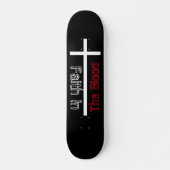 Geloof in het bloed witte kruis skateboard (Voorkant)