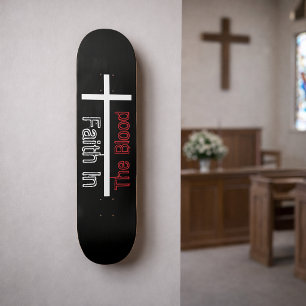 Geloof in het bloed witte kruis skateboard