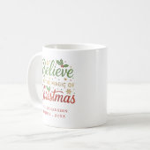 Geloof in het Kerstscript Modern Simple Trendy Koffiemok (Voorkant links)
