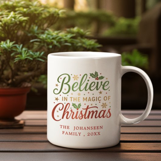 Geloof in het Kerstscript Modern Simple Trendy Koffiemok