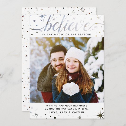 Geloof in het Magische Foto-Matching Effect van de Feestdagenkaart (Voorkant / Achterkant)