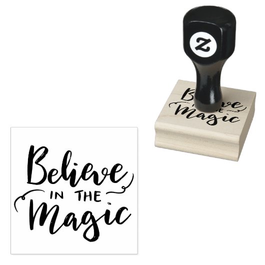 Geloof in het magische handgeschreven vakantiescri rubberstempel (Gestempeld)