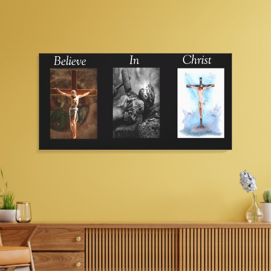 Geloof in het met Christus omhulde Canvas 3 Afdruk (Insitu (Woonkamer))