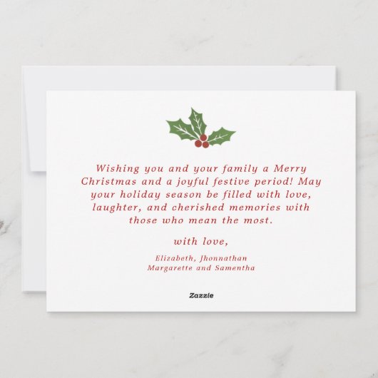 Geloof in het moderne fotocollagescript van Kerstm Feestdagenkaart (Achterkant)