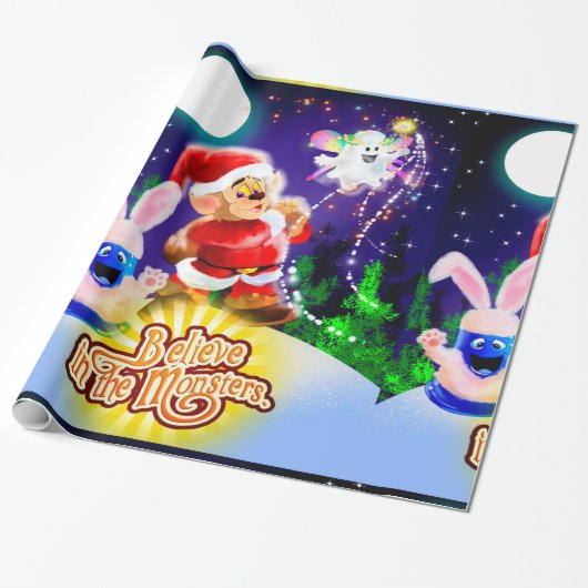 Geloof in het Monsters Wrapping Paper Cadeaupapier (Uitgerold)