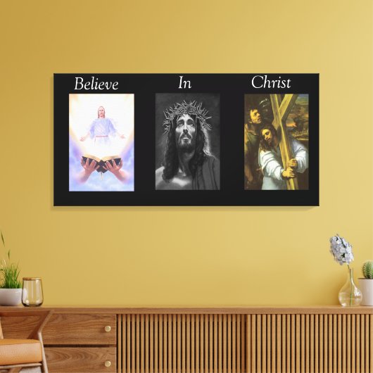 Geloof in het schilvas met Christus op schaal 8 Canvas Afdruk (Insitu (Woonkamer))