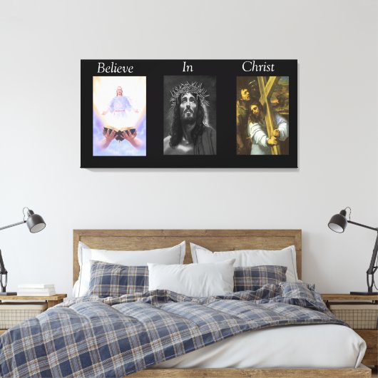 Geloof in het schilvas met Christus op schaal 8 Canvas Afdruk (Insitu (Slaapkamer))