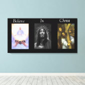 Geloof in het schilvas met Christus op schaal 8 Canvas Afdruk (Insitu (Houten vloer))
