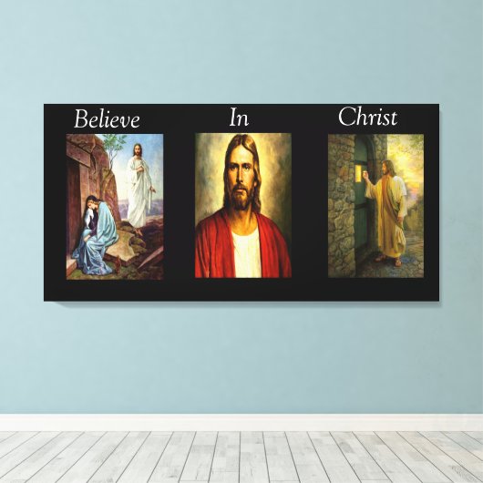 Geloof in het schilvas met Christus-verzegeling 9 Canvas Afdruk (Insitu (Houten vloer))